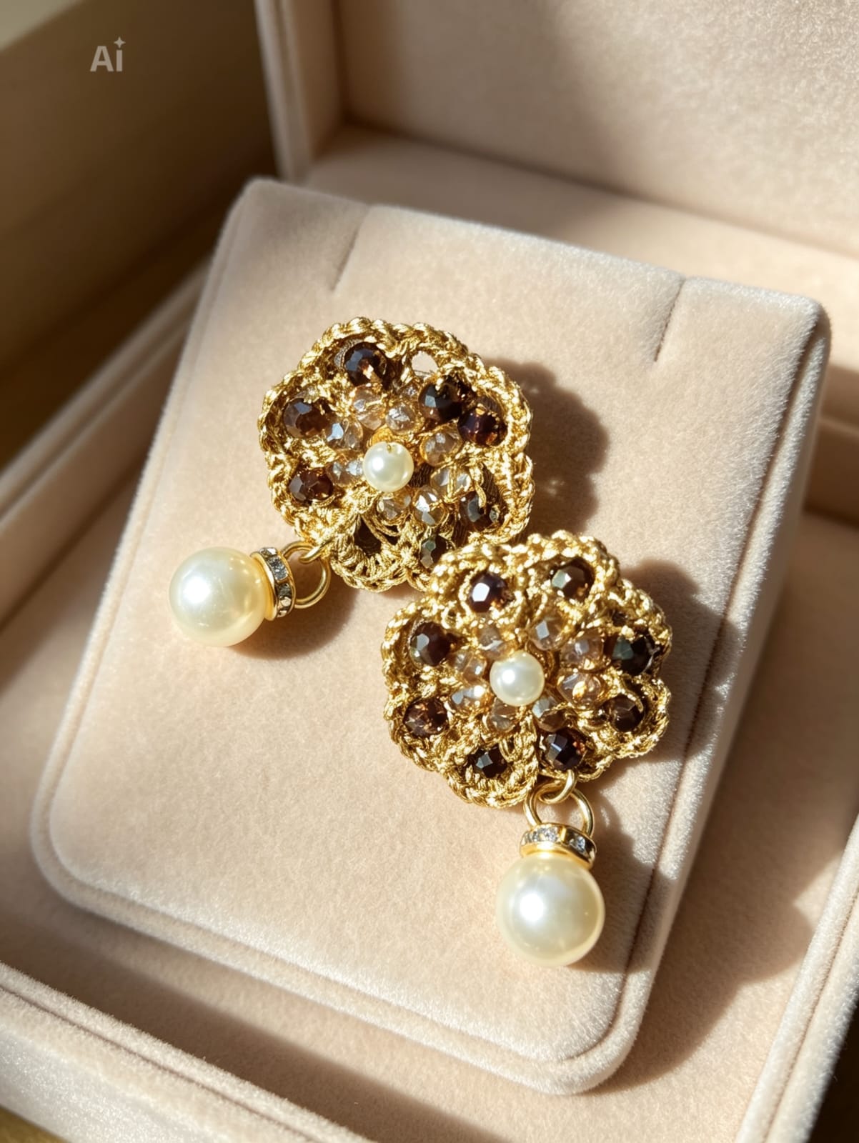 Orecchini Fiore con Perla