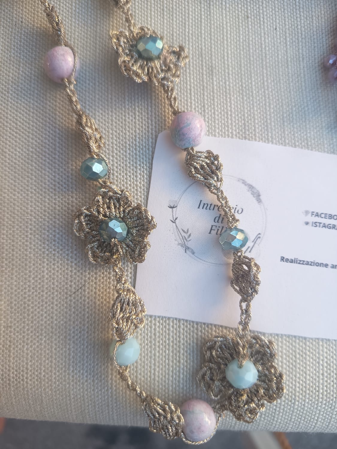 Collana Fiore all'Uncinetto
